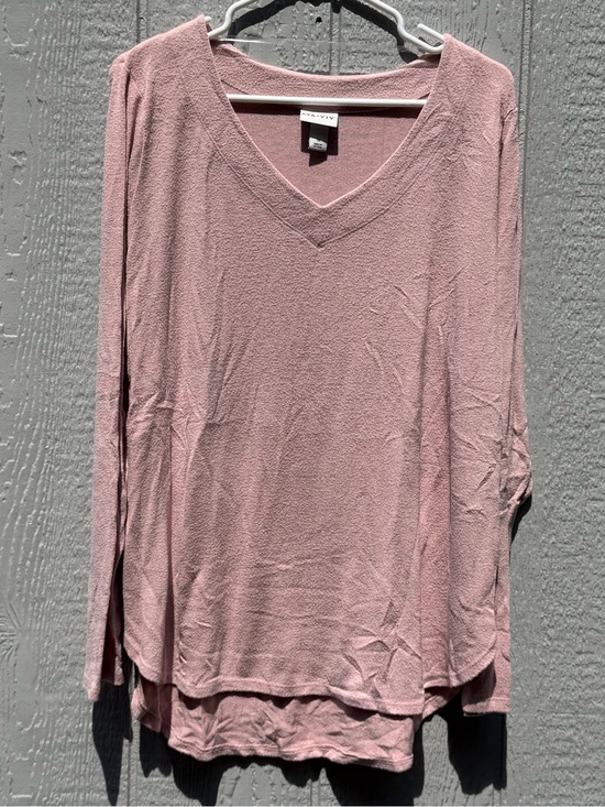 Ava & Viv Tops - Ava & Viv Dusty Rose V-Neck Long Sleeve Top
